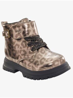 OshKosh B'gosh Toddler Cheetah Print Lace-Up Boots, NWT, size 12